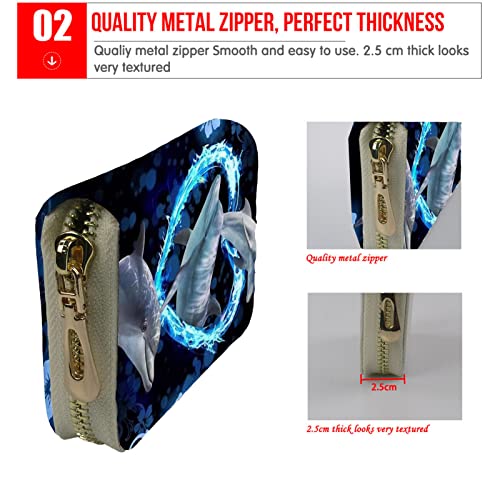 Horeset Dolphin Love Rfid Credit Card Holder,Casual Fashion Wallet With Zipper Cute Animal Pattern Credit Card Bag #TOP3