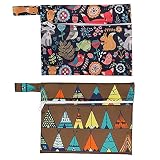2 Pieces Reusable Mini wet bag for Mama Cloth Menstrual Pads/Breast Pads,7x5.5 Inch(2MN4)