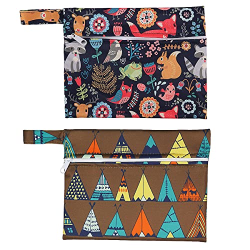 Image of 2 Pieces Reusable Mini wet bag for Mama Cloth Menstrual Pads /Breast Pads,7x5.5 Inch(2MN4)