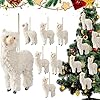 Jenaai 6 pieces christmas furry llama ornament 5 inch hanging decoration for xmas tree alpaca animal decor  urban country home decor