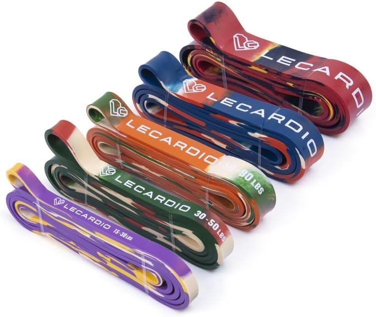 LECARDIO Bandas de resistencia para entrenamiento, bandas de asistencia de camuflaje para dominadas, bandas de entrenamiento súper duraderas para