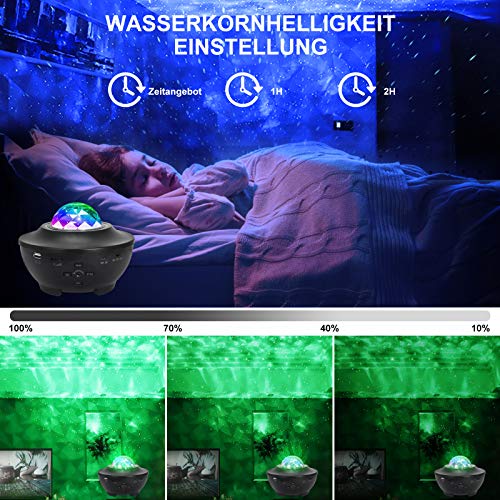 SHAWLAM Led-projector sterrenhemel, Galaxy Light projector met roterende watergolven. - Image 5