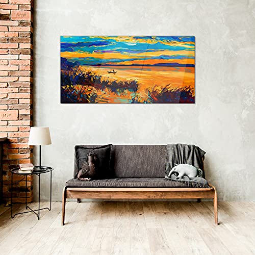 Coucher de soleil sur l'eau tableau en verre pour mur vide - 4