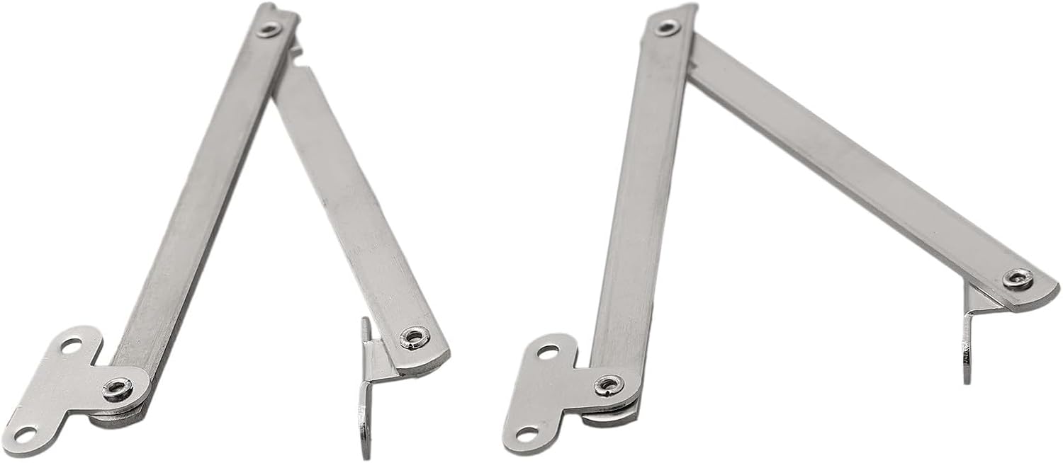 Stainless Steel Hinge, 180 Degree Folding Lid Support with Soft Close for Cabinet Furniture Door, Box Lid Stay Hinge Compatible with Office Shelf Bookshelf Storage Units