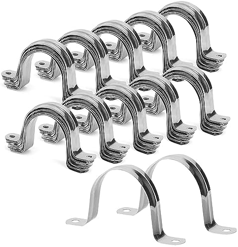 ISPINNER 25pcs M50 Stainless Steel Rigid Pipe Strap For 2 Inch Hose OD, 2 Holes Cable U Bracket - View #8