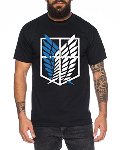 Titanes Attack Wings Camiseta para Hombre T-Shirt legión de reconocimiento Aot Mejor Llame a Saul Hombres Nerd Abogado Breaking Bad Saul Goodman Walter White, Farbe2:Negro;Größe2:S