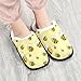Dussdil Cute Bee House Slippers Orange Honey Home Spa Slippers Memory Foam Closed Toe Slipper Non Slip for Hotel Bedroom Travel Shoes Women Men L