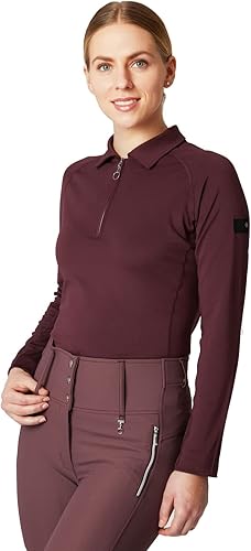 Vista 4 de HORZE Tiana Equestrian - Polo de entrenamiento de manga larga con malla para mujer