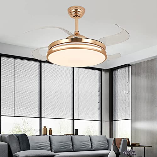 Ventilateur de plafond avec télécommande silencieux à vitesse du vent réglable avec LED - 4