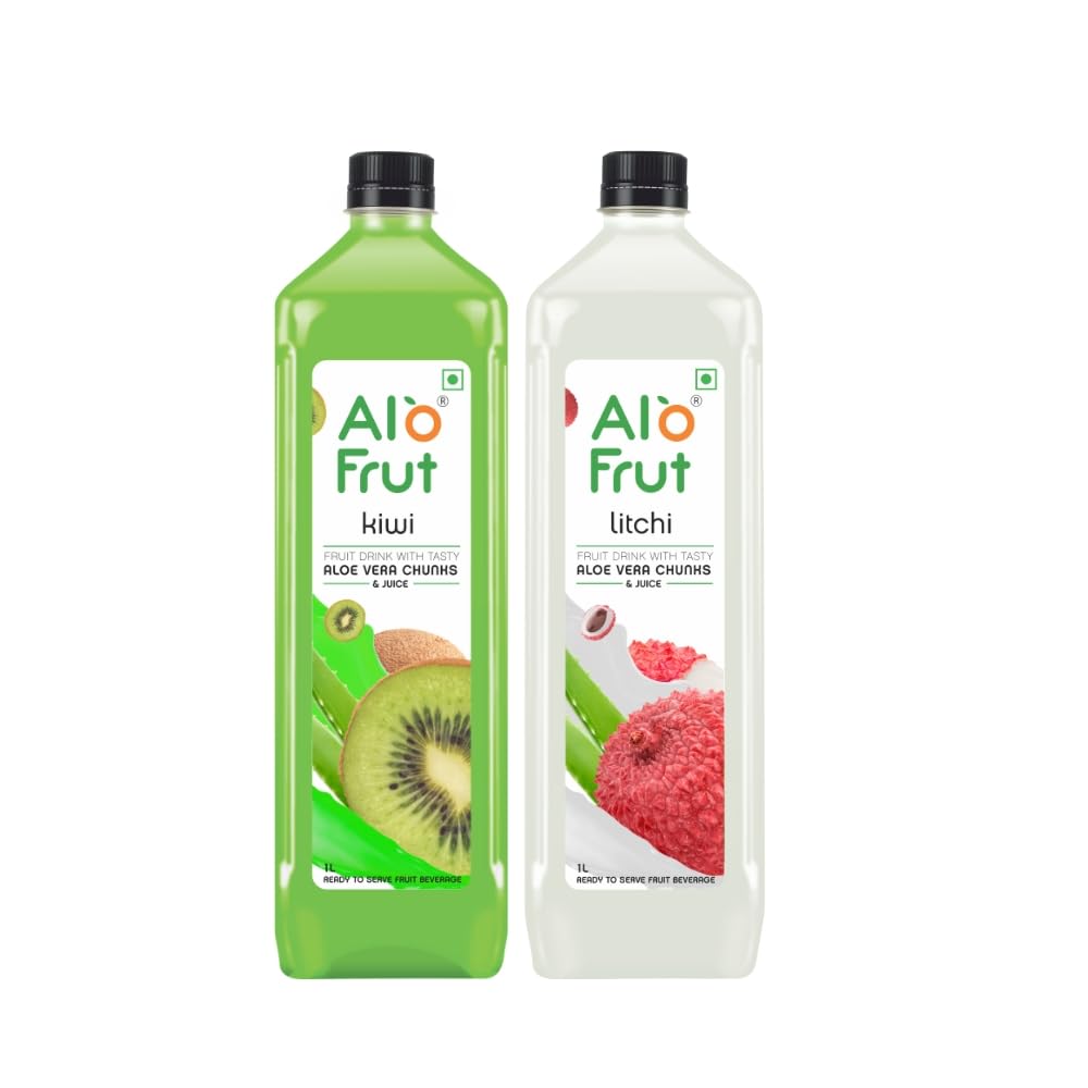 Alo Frut Kiwi & Litchi Fruit Drink with Aloe Vera Chunks – 1L