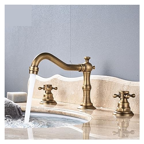 Robinet de lavabo monte sur le pont en laiton chrome style authentique