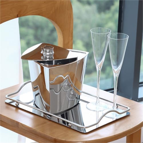 Cubo de vino triangular exclusivo de acero inoxidable doble pared 5