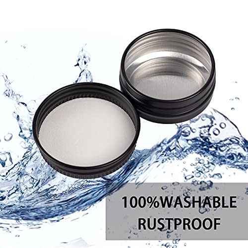270pcs 0.5 oz / 15ml Bulk Packaging Screw Top Aluminum Tin Jar with Screw Lid and Blank Labels (Black)4