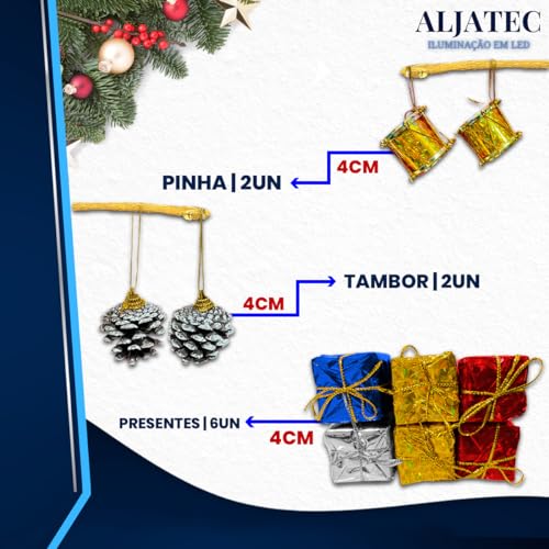 Kit de Enfeite até 84 Peças Para Decorações Árvore De Natal Bolinha C/estrelas (42 Peças)