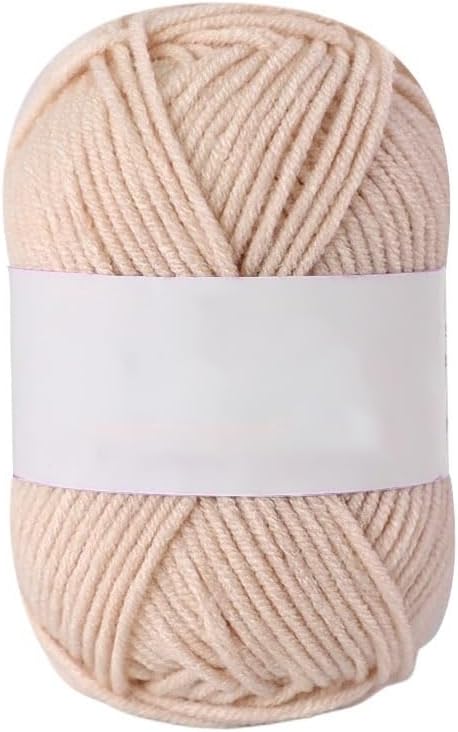 5 Rolls 25g Milk Cotton Yarn for Crocheting 4-Ply Hand Knitting Blend(56)