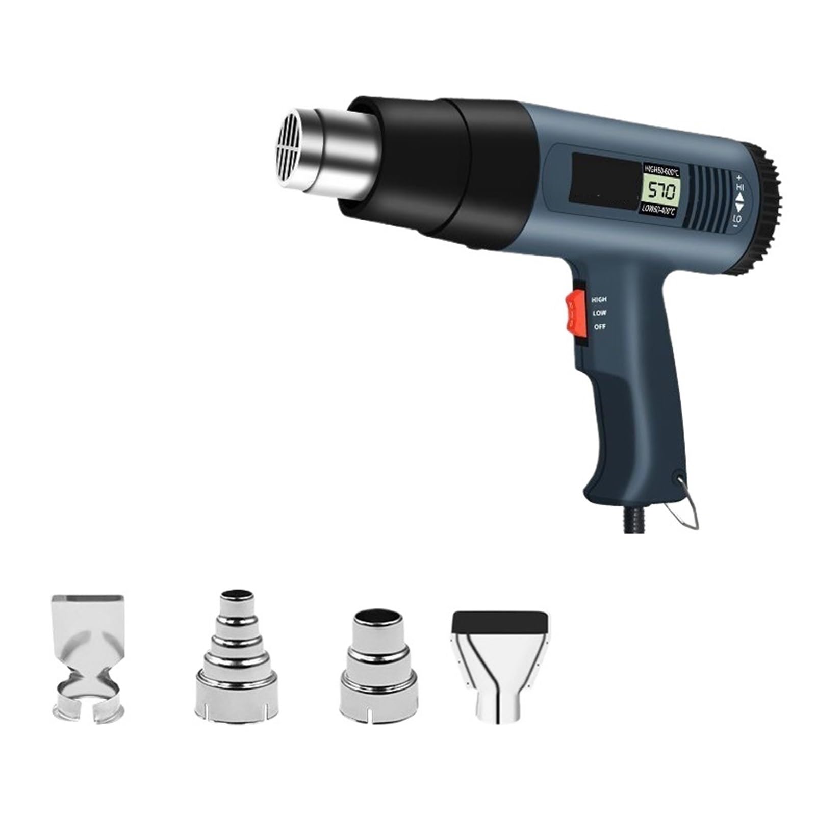 Elektryczny Pistolet Na Gorące Powietrze 2000 W Podwójna Temperatura Metalowa Dysza Regulowane Narzędzia Elektryczne Mocne, Szybkie Nagrzewanie