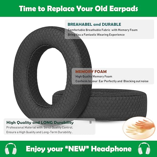 Focal Bathys, ACCOUTA Ohrpolster Ersatz für Focal Bathys High Fidelity Bluetooth Noise Cancelling Kopfhörer Ohrpolster Kissen mit strapazierfähigem & atmungsaktivem Stoff/Hochdichtem Schaum