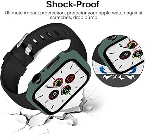 Miniatura 8 de Miimall Funda compatible con Apple Watch de 1.732 pulgadas Se 2022 con protector de pantalla, antiarañazos, a prueba de golpes, policarbonato duro y