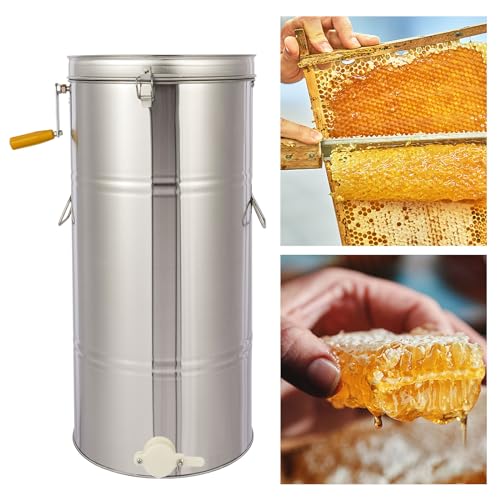 Drikh 2 Frame Stainless Steel Honey Extractor,Stainless Steel Beekeeping Professional Honey Press Manual Honey Extractor,Honey Extractor Separator Beekeeping Tools Bee Machine thumb #1