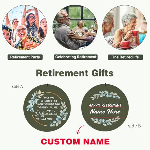 Image of ASTARIN Personalized 36 inch Happy Retirement Wind Chimes, Retirement Wind Spinner Gift for Women /Men Teacher Coworker 2024, Going Away Farewell Gifts, Deep Tone Larde Wind Chime