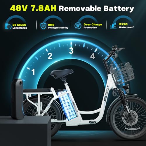 Image of Caroma Peak 1200W Electric Scooter with Seat, 20 inch Tires,30Miles&20MPH | All Terrain E Scooter with 2 Seats,Adjustable Electric Scooter for Adults with Basket,Adult Electric Bicycles Style Scooter
