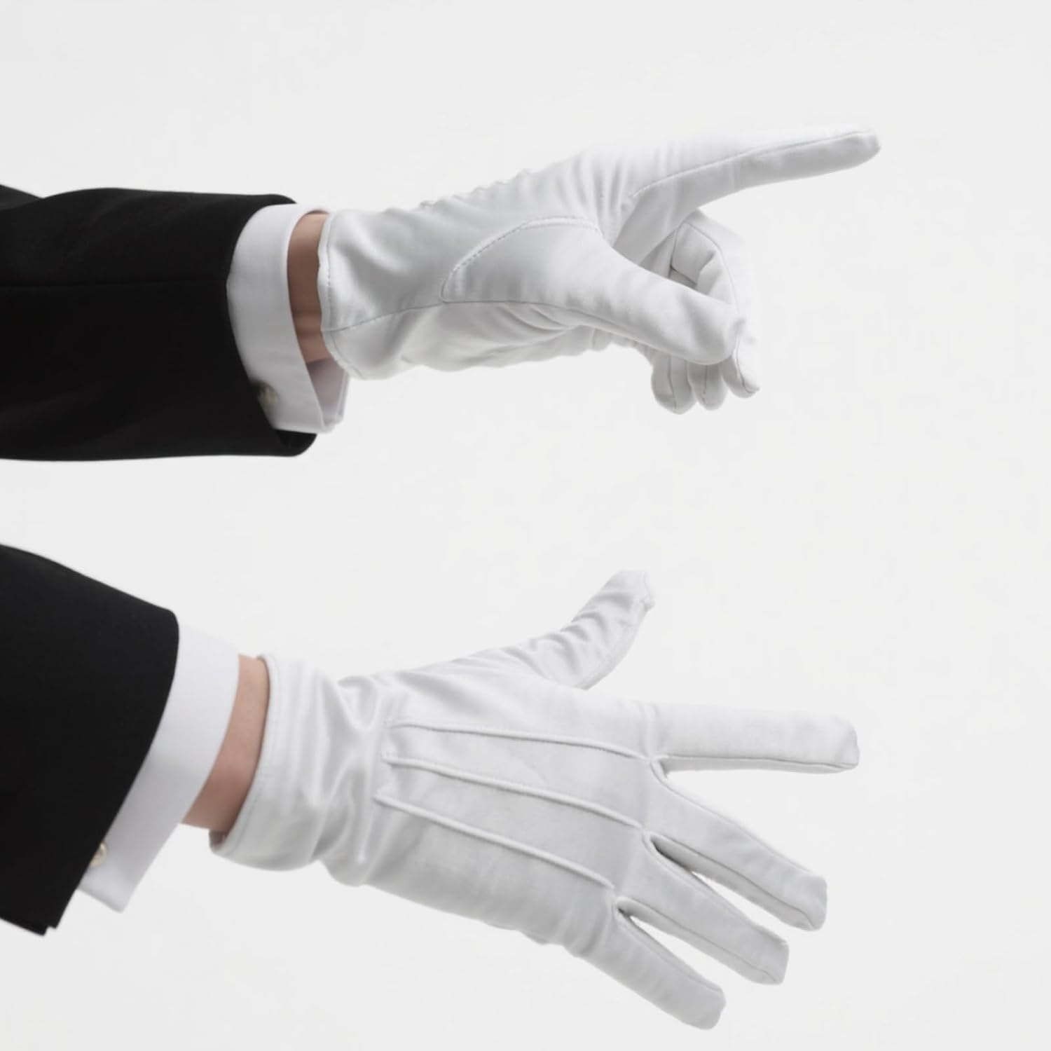 12 Pairs Adult White Uniform Gloves Nylon Cotton Parada Costume Gloves for Police Formal Tuxedo Guard Women Men