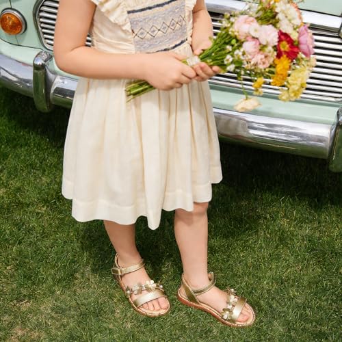 Image of Flaryzone Girls Sandals Open Toe Summer Flats Dress Sandals Shoes Toddler /Little Kid