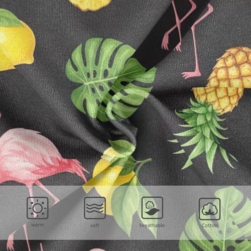 CHIFIGNO Boy Briefs Cotton Underwear Printed Soft Little Boys Brief Underwear, Tropical Pineapples Flamingos Black3