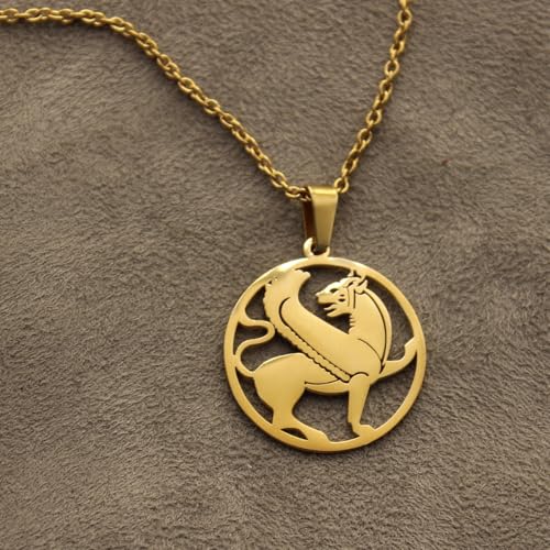 Persian Empire Winged Lion Necklace Pendant Persia Art3