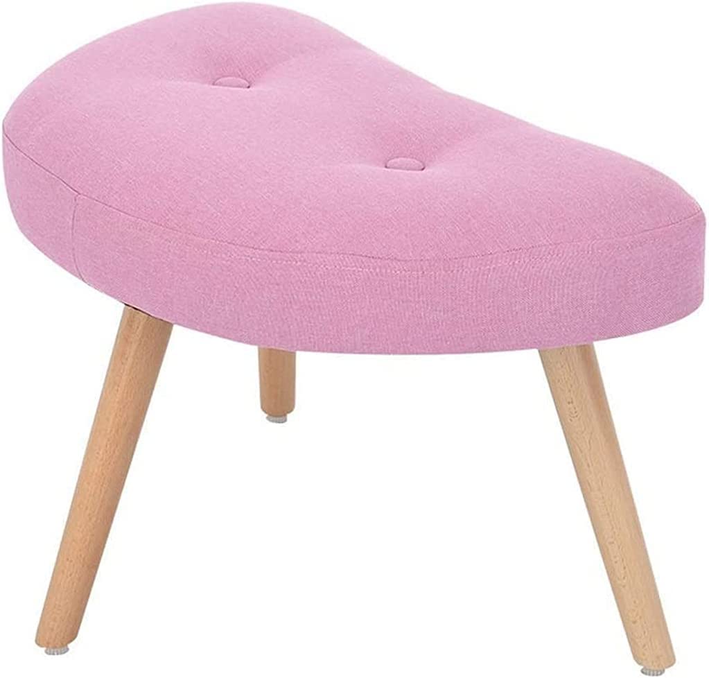 Taburete para dormitorio y zapatero de entrada rosa con diseño cóncavo SIL
