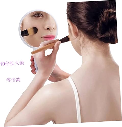 Miniatura 9 de Beaupretty Espejo de tocador LED de viaje, espejo de maquillaje portátil, espejo de maquillaje 10x, espejo de aumento de mano, espejo de maquillaje,