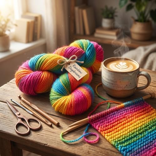 Image of Multicolor Soft Acrylic Yarn Oon 100g for Knitting Crochet DIY Craft | Gradient Wool Yarn for Sweater Scarf Baby Projects | Lightweight Durable Knitting Yarn