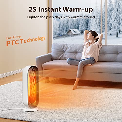 Electric Space Heater For Indoor Use – Ilake 90° Oscillating Space Heater With Remote & Thermostat, Digital Display,12H Timer, 1500W Energy Efficient, Small Space Heater For Office Home Basement Gift #TOP2
