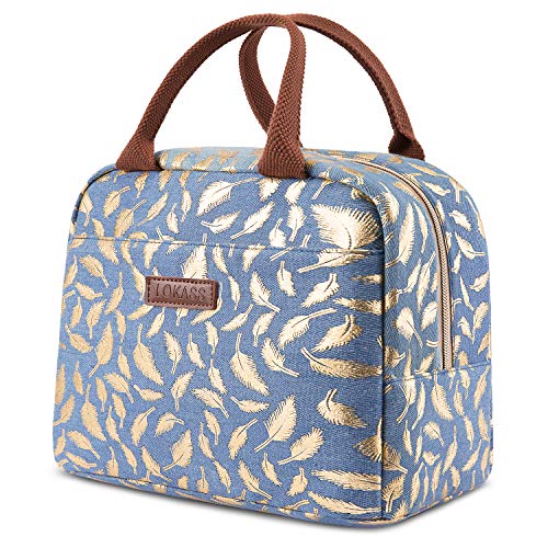 LOKASS Lunch Bag Cooler Bag Women Tote Bag Insulated Lunch Box Water-resistant Thermal