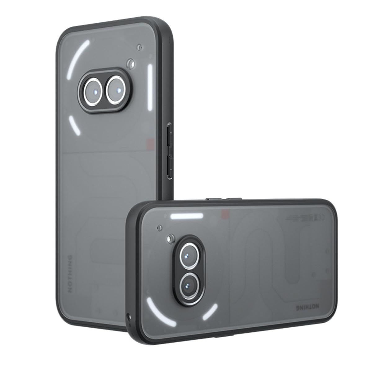 VIESUP for Nothing Phone (2a) 6.7" Shockproof Bumper Case, Full Lens Protection Ultra-Thin Frosted Military Grade Drop Proof Silicone Phone Cover for Nothing Phone 2A - Translucent Black