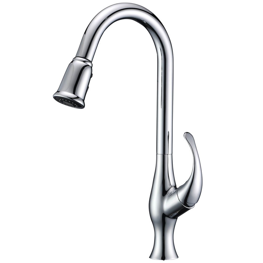 Kitchen Mono Tap Mixer Swivel Extendable Spout Sink Chrome Sanlingo