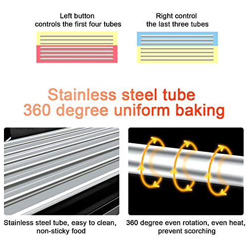 image for YiiYYaa Electric 18 Hot Dog 7 Roller Grill Cooker Machine with Cover 1