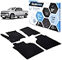 CLIM ART Honeycomb Custom Fit Floor Mats Compatible for Silverado/for Sierra 2019-2023 Crew Cab, 1&2 Row, Car Mats Floor Liner, All-Weather, Car Accessories, Black/Black - FL011419003