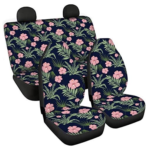 Image of Modysero Tropical Plants Print Car Seat Cover Full Set for Men Women Breathable Soft Full Coverage Auto Seat Covers Custom Elastic Easy Install Car Accessories for Car SUV Truck