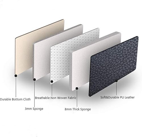 Miniatura 4 de ANKIV Juego completo de fundas de cojín y almohadas de cuero sintético para asiento delantero y trasero de coche con reposacabezas y soporte de