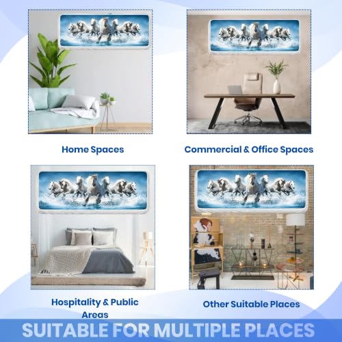 Image of Printed Split Ac Cover Indoor Unit For 1.5 Ton Capacity AC, Inner Unit Ac Cover, All Weather Cover /Attractive Digital Prints /Dustproof /Silken water-resistant Split Ac Cover ( 7Horses )