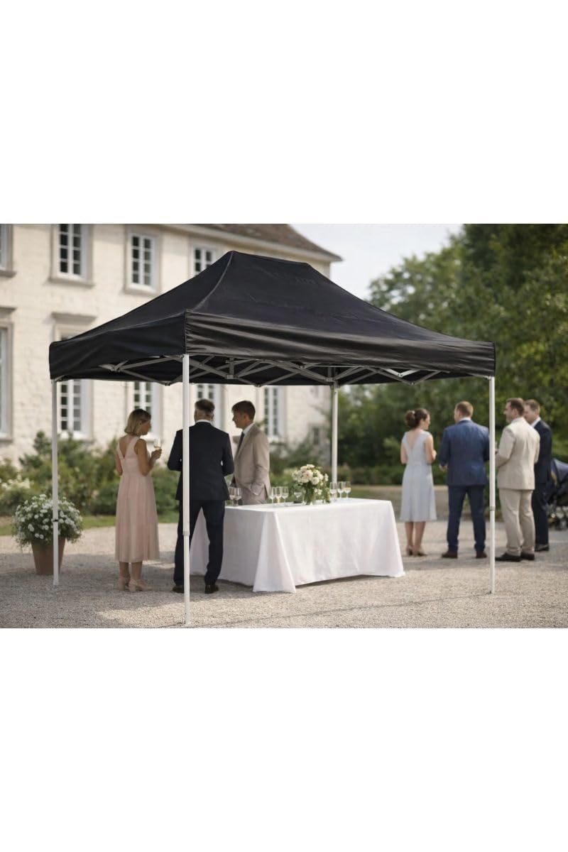 Carpa Plegable 3x2 Eco - Negro | Impermeable - Cenador ideal para Jardín, Playa, Terrazas