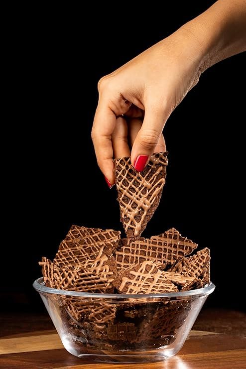 Image of The Belgian Waffle Co Waffle Crisps Combo Pack (3 Flavors) - Cookie & Cream, Double Choco, Classic Choco (85g Each) | Thin, Crunchy, Eggless, Baked Not Fried, Healthy Snacks for Breakfast