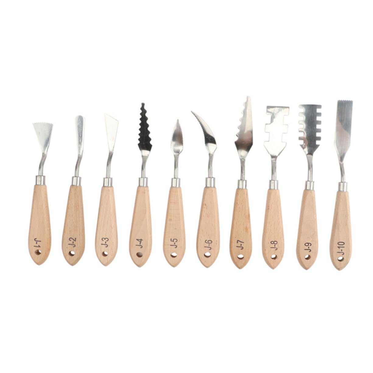 Operitacx 10-piece Oil Paint Scrapers Stainless Steel Cutters Paint Tray Tools Professional Art Painting Spatulas Set