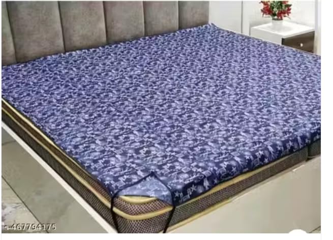 Single Bed Mattress Protector | 100% Waterproof Terry Cotton Mattress Protector for Single Bed | Hypoallergenic Ultra Soft Mattresses Cover Single Bed Blue and White Floral Print 48 x 72 inch-image-17