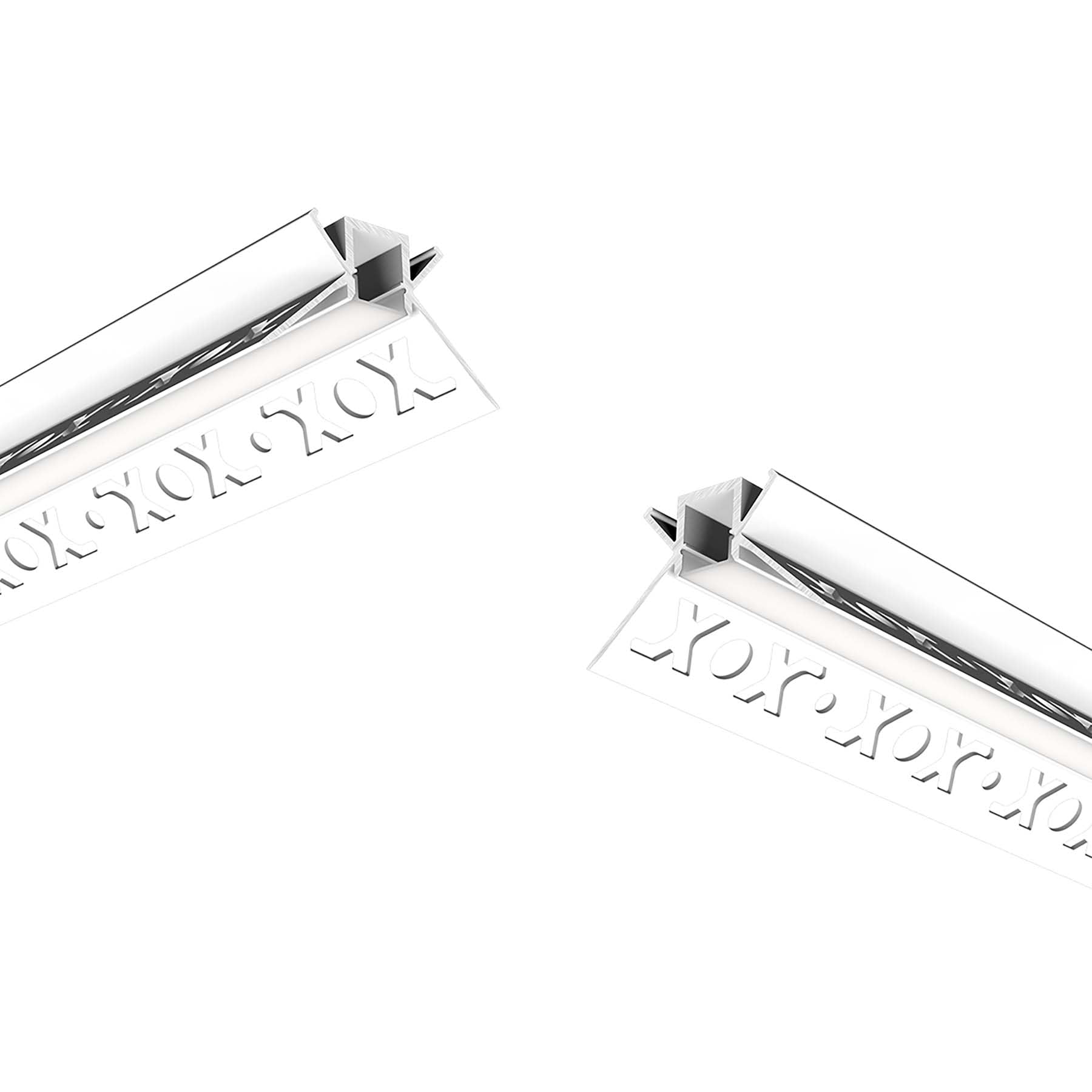 G.W.S® Plaster-in Trimless Recessed LED Profile, 2-Pack Aluminium Channel for LED Strip Light, 1 Metre 46mmx24.38mm (127) — image 1