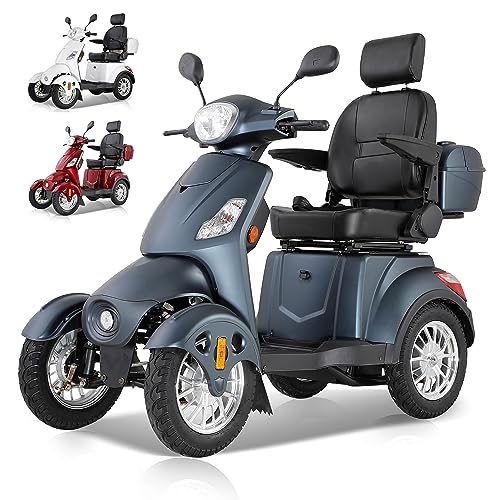 ZVGREEN-XL-M500S25-Elektromobil-Mobilitätsroller mit 4 Rädern-Seniorenmobil-Kapitänssitz-3 Geschwindigkeiten-geräumiger Stauraum-Straßenzulassung-Matt-schwarz