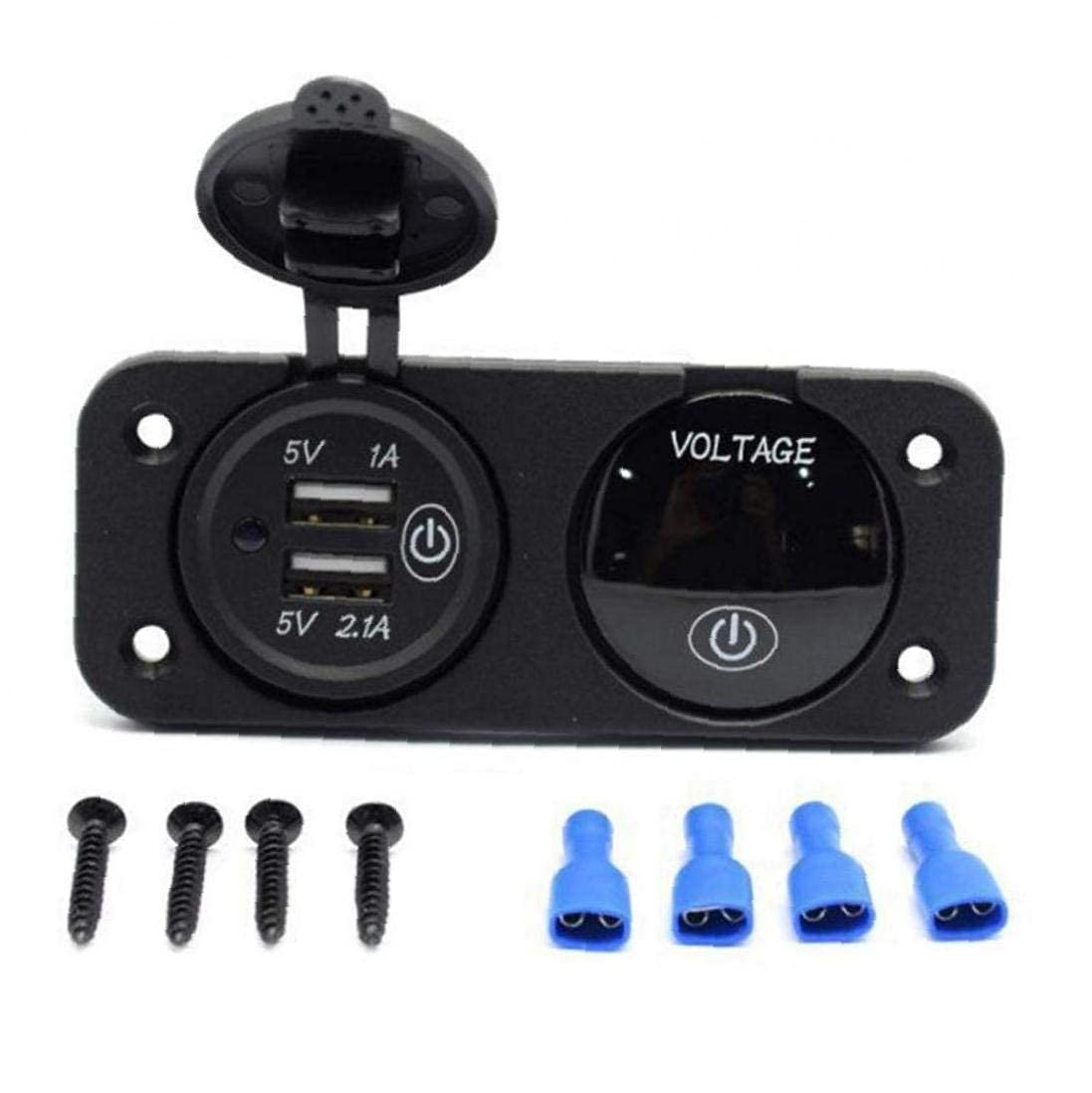 Touch Switch Motorcycle Modified 4.2a Mobile Phone Car Charger Car Modified Usb Voltmeter 12v-24v Charger