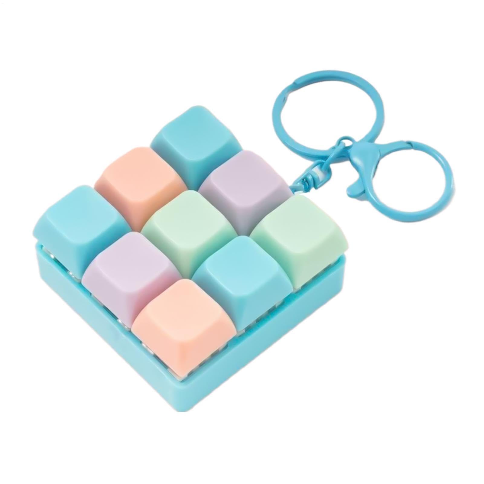 9 Buttons Keyboards Fidget Toy 5.5x5.5cm 9 Interactive Modes ABS Clicky Keyboard Keyring Pendant Colorful Design Stress Relief Clicker Fidget Toy Detachable Keyboard Stress Toys For Travel Daily Use