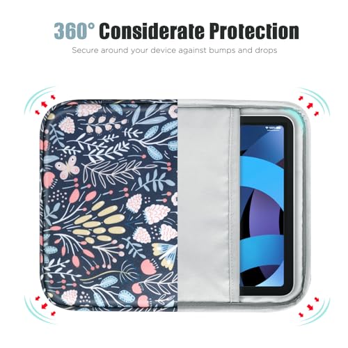 Image of TiMOVO 9-11 inch Tablet Sleeve Bag with Pocket, Colorful Flower | Fits iPad 11 inch A16 2025, iPad 10.9 inch /10.2 inch, Air 11 inch 5th /4th Gen, Galaxy Tab A9+ /A11 Plus 11 inch